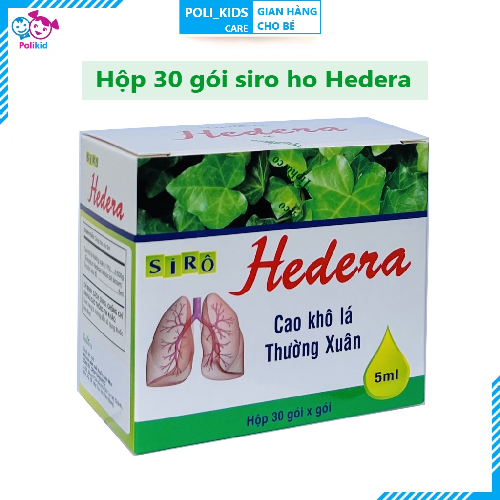 Polikid | Siro ho Hedera  - Thảo dược lá thường xuân, bổ phế, giảm ho, dịu họng, loãng đờm cho bé