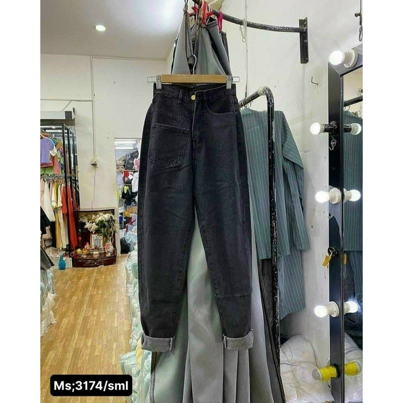 Quần baggy jean túi kiểu 3158, hình thật 100%