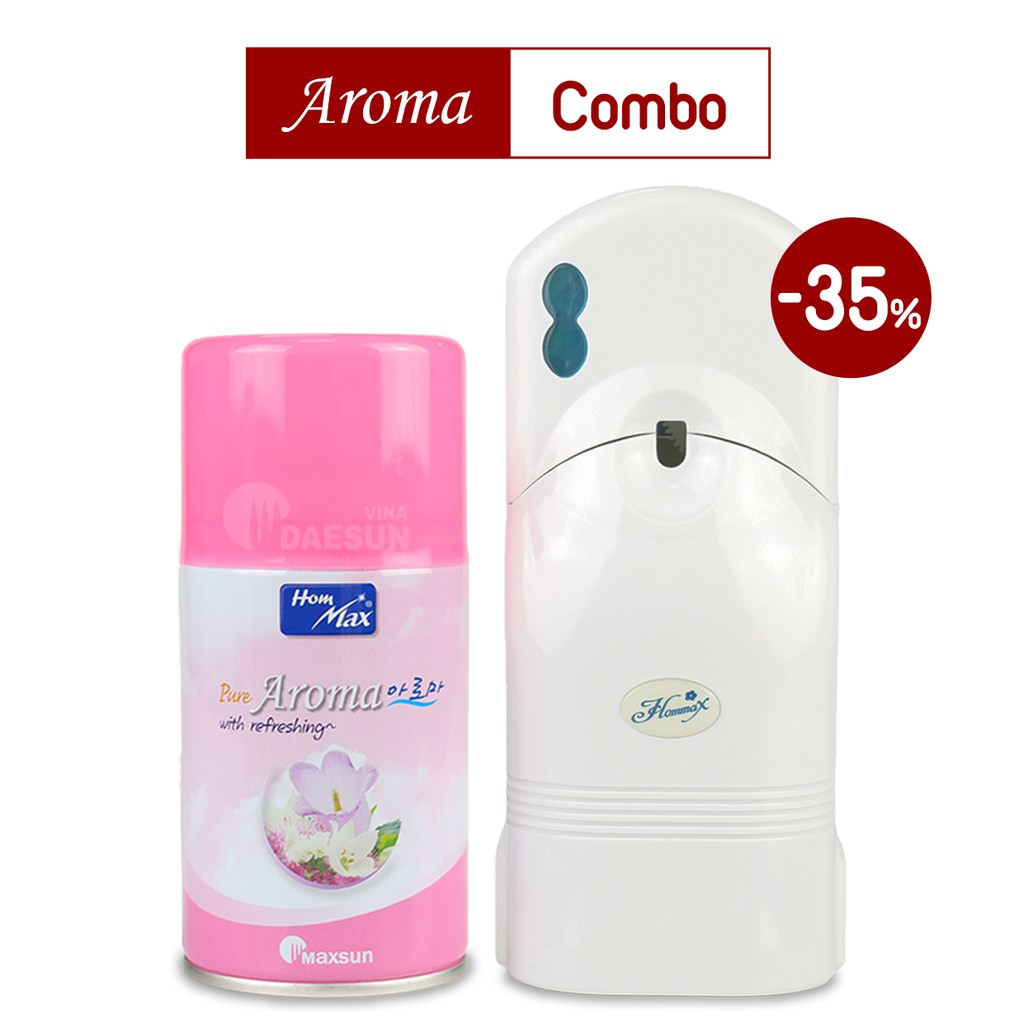 [COMBO] Máy Xịt Phòng Tự Động và Nước Hoa Xịt Phòng Aroma Hommax - Nhập Khẩu Hàn Quốc | Hàng Chính Hãng