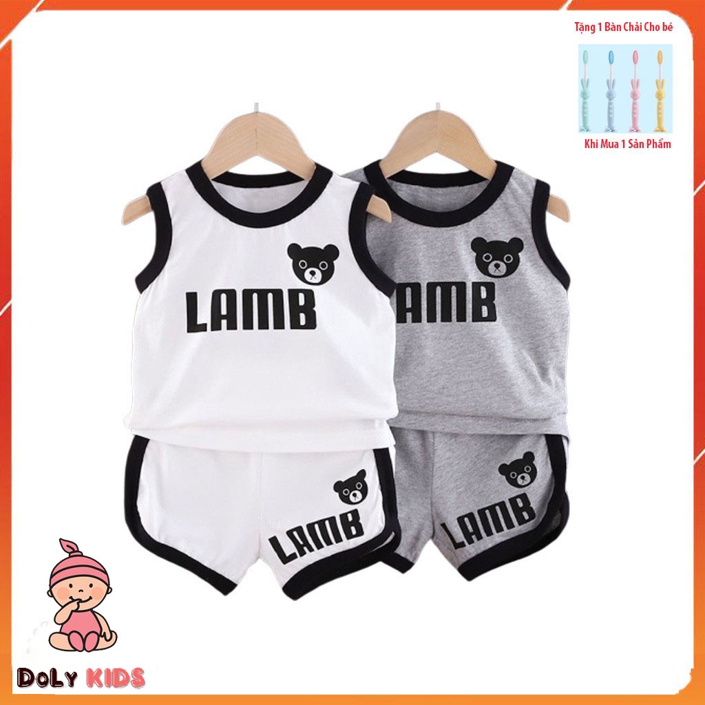 Bộ ba lỗ sát nách cho bé trai bé gái Binbon kids, áo thun cho bé in hình chú gấu ngộ nghĩnh cho bé Từ 6 -27kg