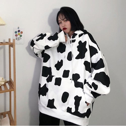 Áo Hoodie Họa Tiết Con Bò Sữa Cặp Nam Nữ Chất Nỉ PE Cotton Cao Cấp, Áo khoác Hoodie Zip Nỉ Bông Bò Sữa unisex nam nữ đều