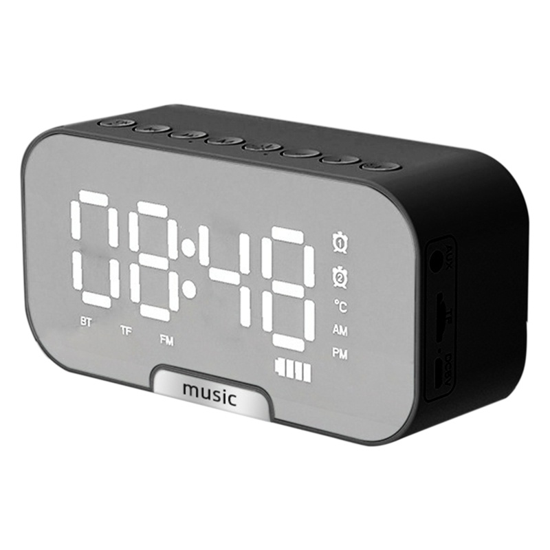 Loa Bluetooth Kỹ Thuật Số Không Dây Tích Hợp Đài FM / Đồng Hồ Báo Thức Màn Hình LED Sạc USB Cho Điện Thoại