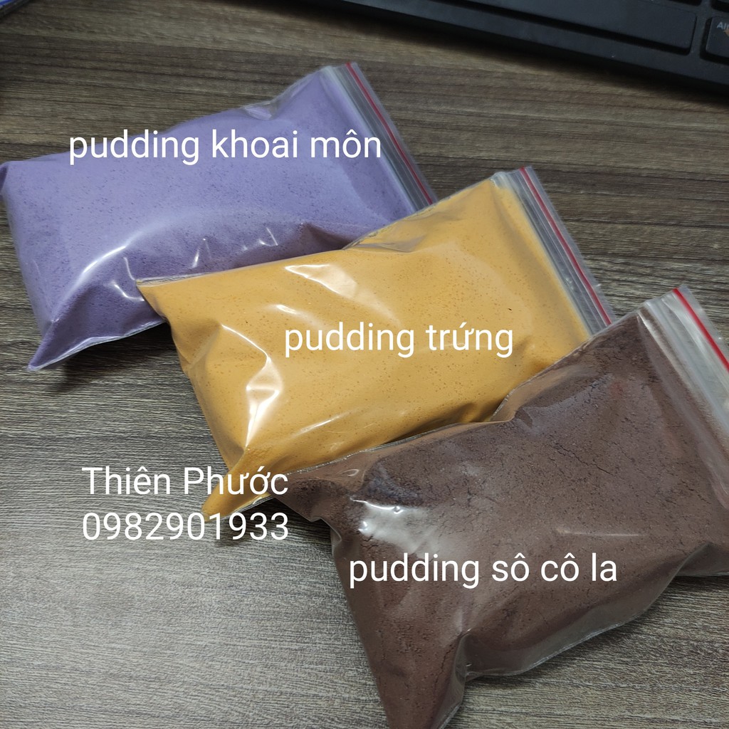 Bột pudding Đài Loan: trứng, sô cô la, khoai môn, matcha - bán lẻ 100g