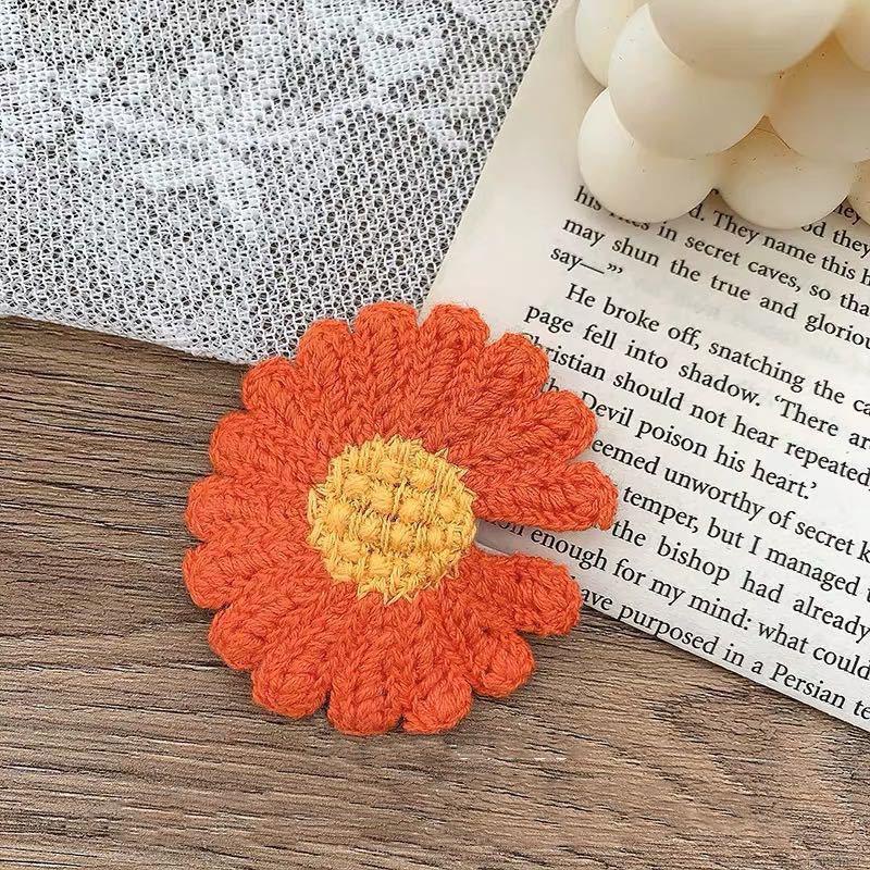 Kẹp Tóc Bb Đan Len Họa Tiết Hoa Cúc Dễ Thương Cho Bé Gái