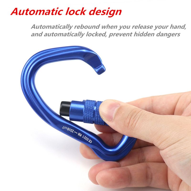 Móc Khóa Carabiner Hình Chữ D Dùng Cắm Trại Ngoài Trời