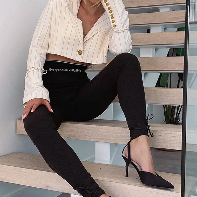 Quần Lót Cạp Cao In Chữ Phong Cách Harajuku Quyến Rũ Cho Nữ