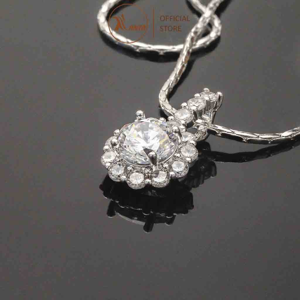 Dây chuyền bạc Ý 925 Thiên kim P2 cao cấp đính đá pha lê sang trọng ANTA Jewlery - ATJ5504-D