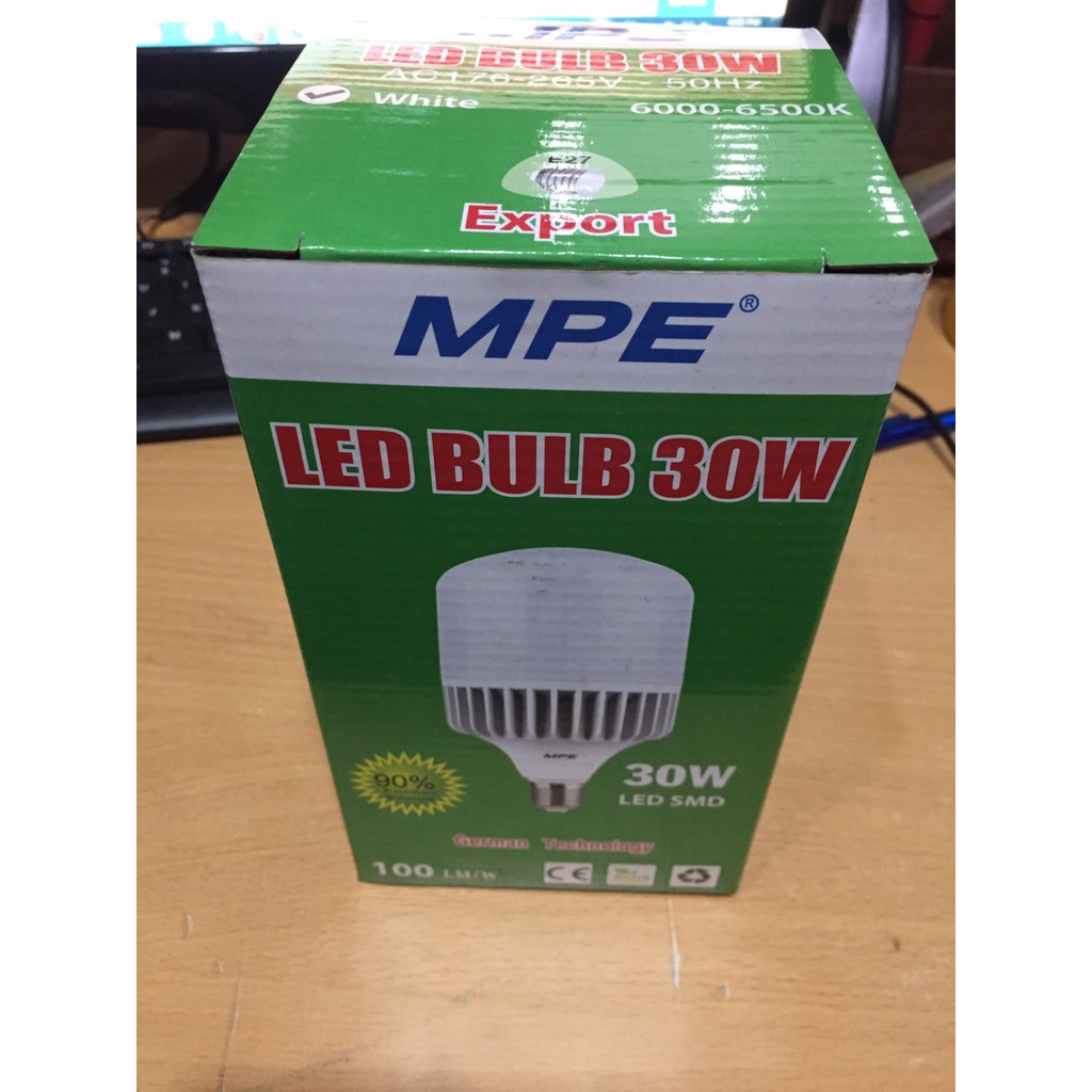 BÓNG LED TRỤ MPE 30W (Thân Nhôm TẢN NHIỆT TỐT)