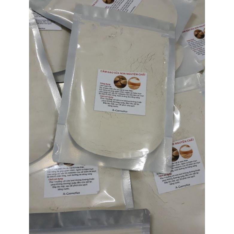 50gr Bột cám gạo sữa gói nguyên chất giảm dầu nhờn giúp da mịn màng ZUZU