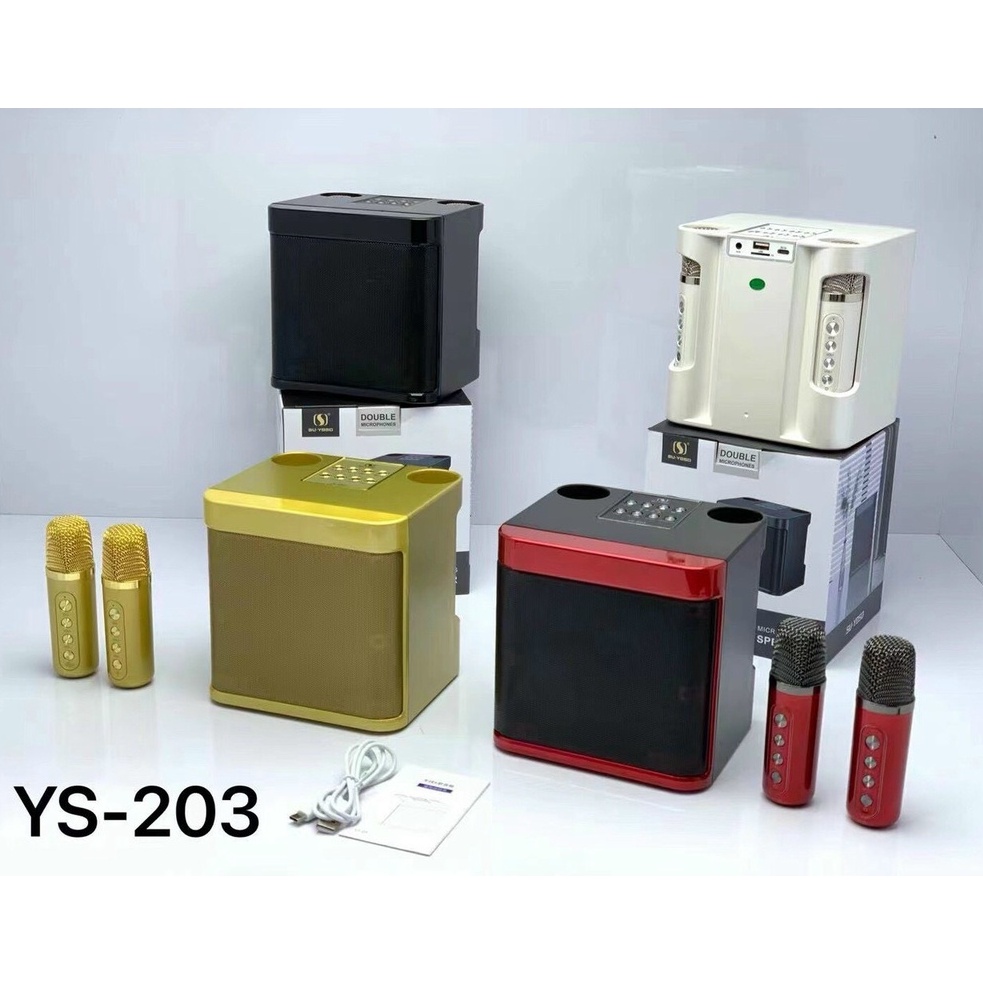 Loa bluetooth Karaoke SU-YOSD YS-203 kèm 2 mic không dây [BH 6 tháng]