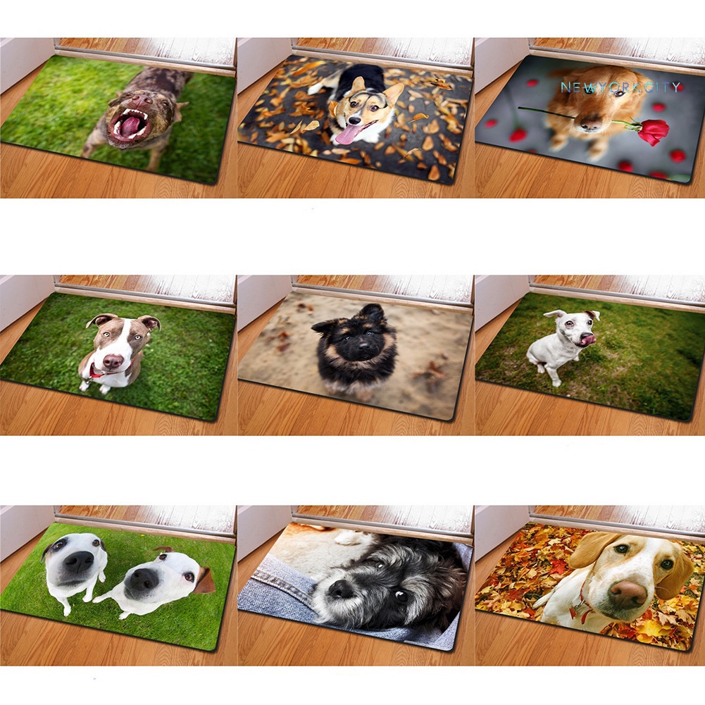 Thảm lót cửa chùi chân Chống Trượt In Hình Chú Chó 3D Cho Nhà Bếp / Phòng Tắm