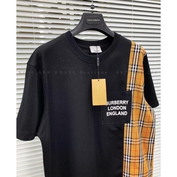 Áo Thun Vintage Unisex Rubystore Phông Ngắn Tay Lỡ Form Rộng Đẹp Cá Tính Phối Kẻ Túi Chữ Nam Nữ Ulzzang Hot