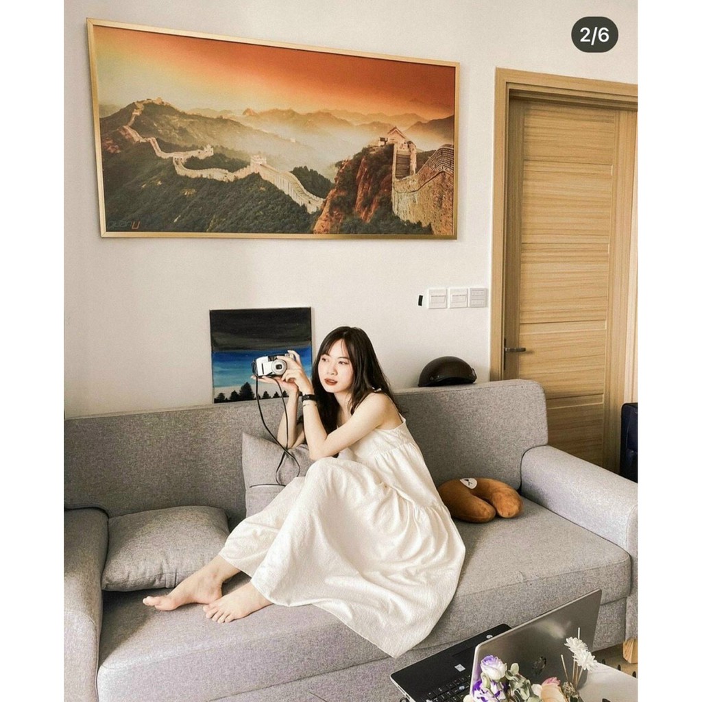 ĐẦM 2 DÂY BABYDOLL KEM (về thêm trắng, đen, xanh) | BigBuy360 - bigbuy360.vn