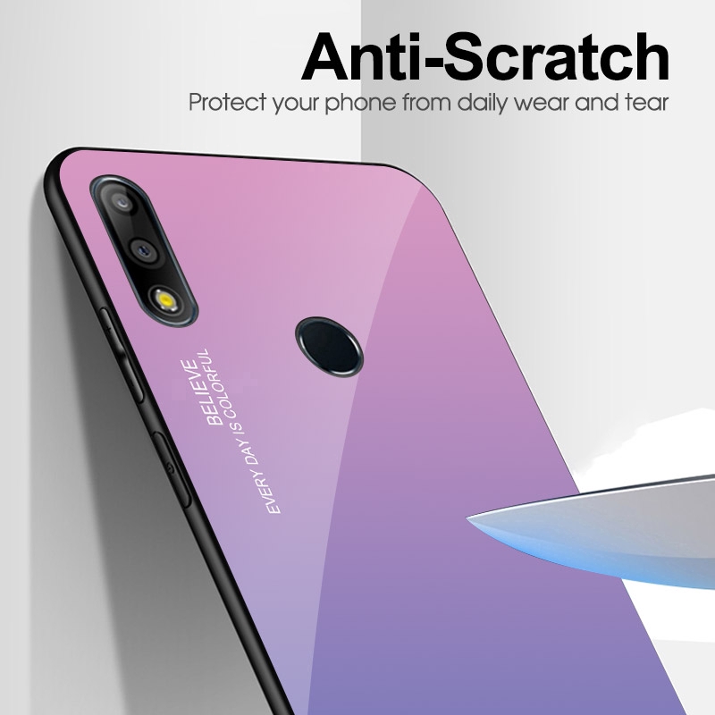 Ốp điện thoại kính cường lực màu gradient cho Asus Zenfone Max Pro M1 M2 ZB633KL ZB631KL ZB601KL ZB602KL