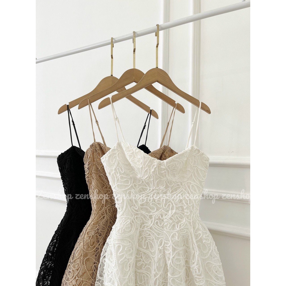 Đầm ren 2 dây cúp ngực dáng xòe chít eo sang chảnh - Hola dress
