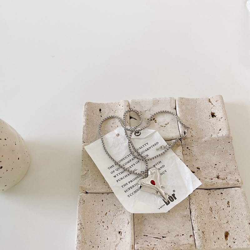 Dây Chuyền Mặt Trái Tim Đính Đá 19A1241 Phong Cách Hàn Quốc Thời Trang Sang Trọng Cho Nữ