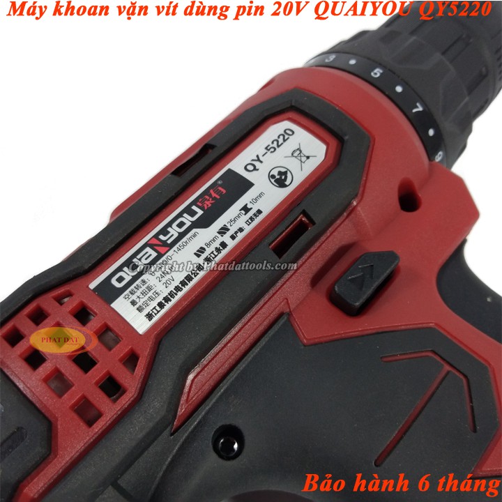 Máy bắn vít dùng pin 21V QUAIYOU QY5220-2 Pin cao cấp-Chính hãng-Bảo hành 6 tháng