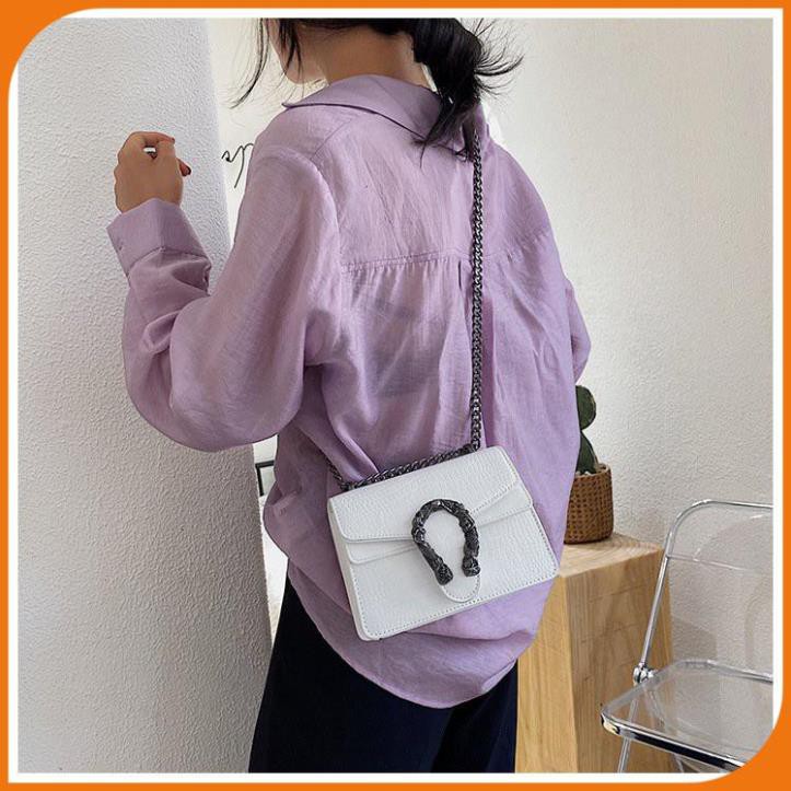 Túi xách nữ dáng vuông đeo chéo da mềm, túi đầu rồng cá tính cao cấp - LAHEE 104.13 | BigBuy360 - bigbuy360.vn