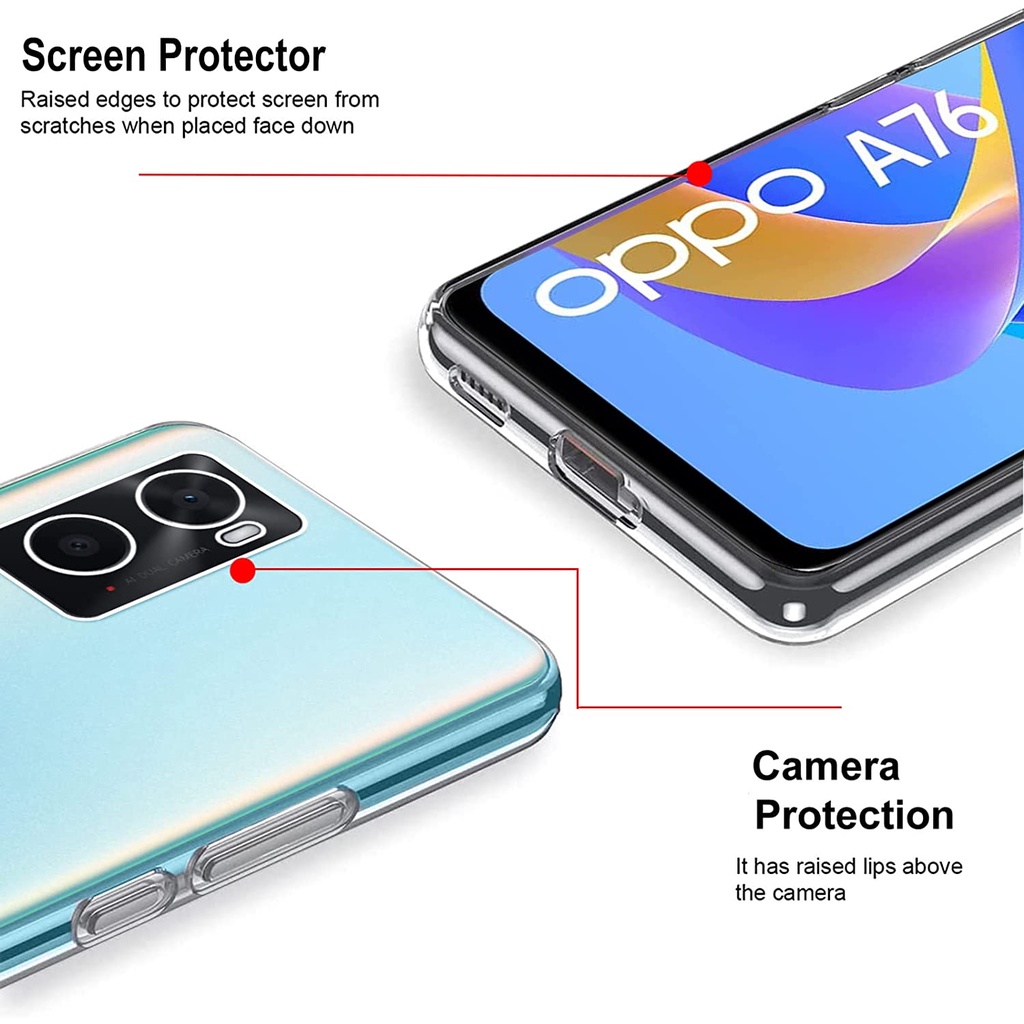 Ốp lưng silicon dẻo cho Oppo A36 / A76 / A96 / K10 / Realme 9i hiệu Ultra Thin trong suốt mỏng 0.6mm độ trong tuyệt đối