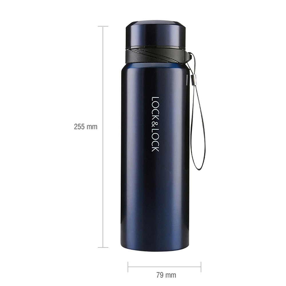 Bình Giữ Nhiệt 800ml Lock&Lock Vacuum Bottle LHC6180 - Thép Không Gỉ, Lưới Lọc Trà, Dây Treo