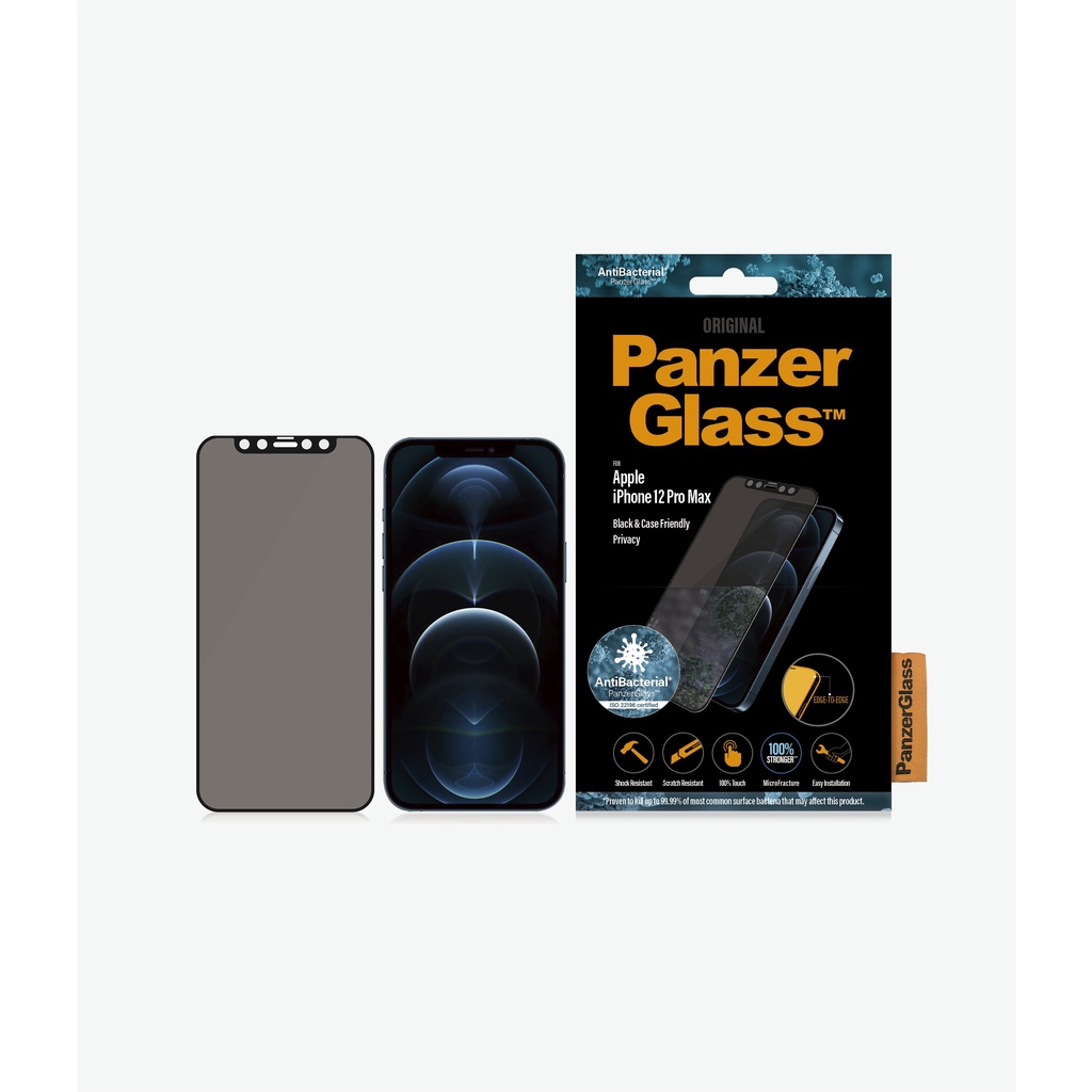 Kính Cường Lực Dành Cho IPhone 12 Series PanzerGlass™ kháng khuẩn tiêu diệt vi khuẩn và bào tử nấm trên kính điện thoại