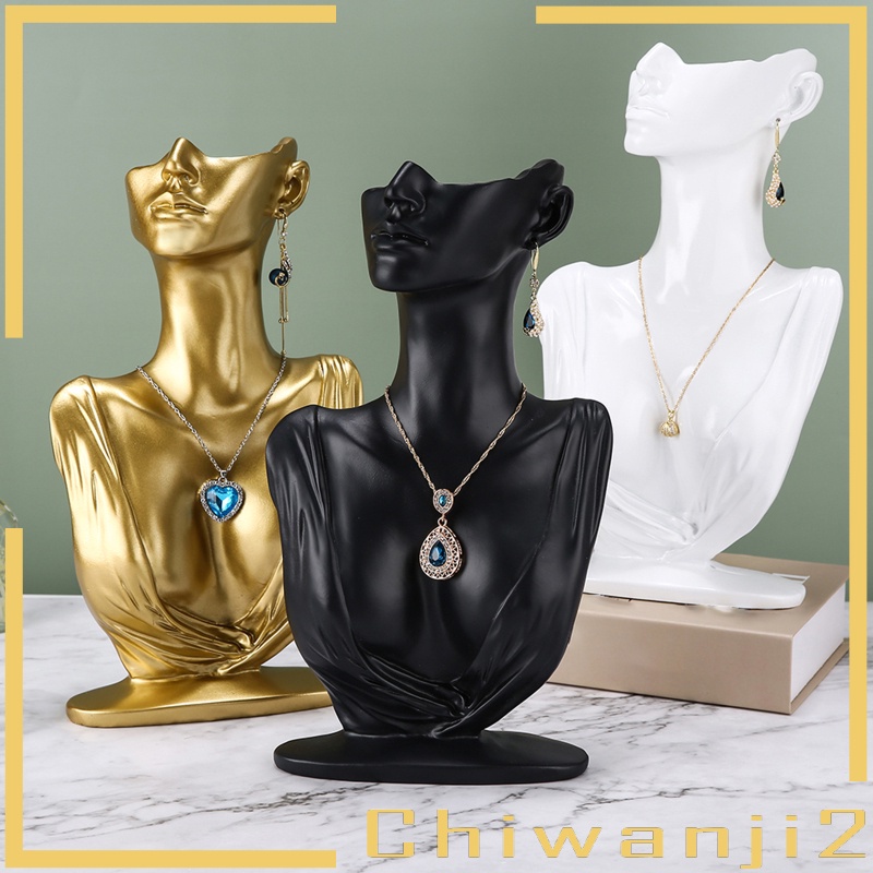 Mô Hình Đầu Ma Nơ Canh Màu Vàng Có Giá Đỡ Trưng Bày Trang Sức Chiwanji2