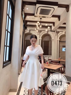 Bigsize Đầm dập li D473