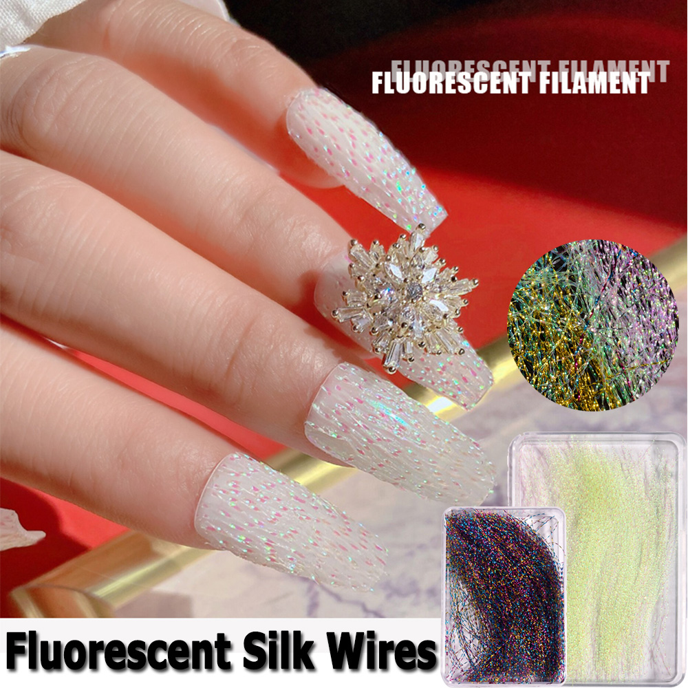 Hộp Dây Dạ Quang Nhiều Màu Trang Trí Móng Tay