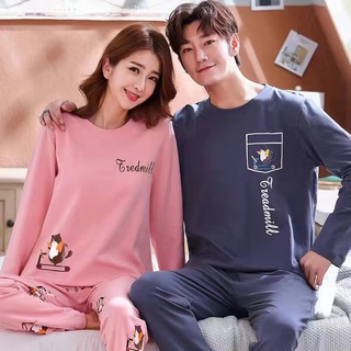 áo nữ đồ bộ pyjama Đồ mặc nhà Bộ Đồ Ngủ Dài Tay Bằng Cotton Satin Gợi Cảm Cho Nữ pijama Đồ ngủ đôi đồ mặc nhà thu đông lụa cặp đôi cao cấp nam