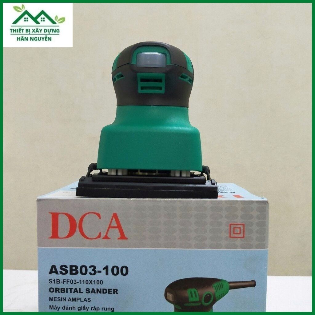 Máy chà nhám rung vuông cầm tay DCA ASB03-100,chà nhám gỗ mini