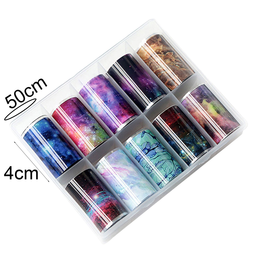 [Hàng mới về] Hộp 10 cuộn miếng dán móng tay nghệ thuật