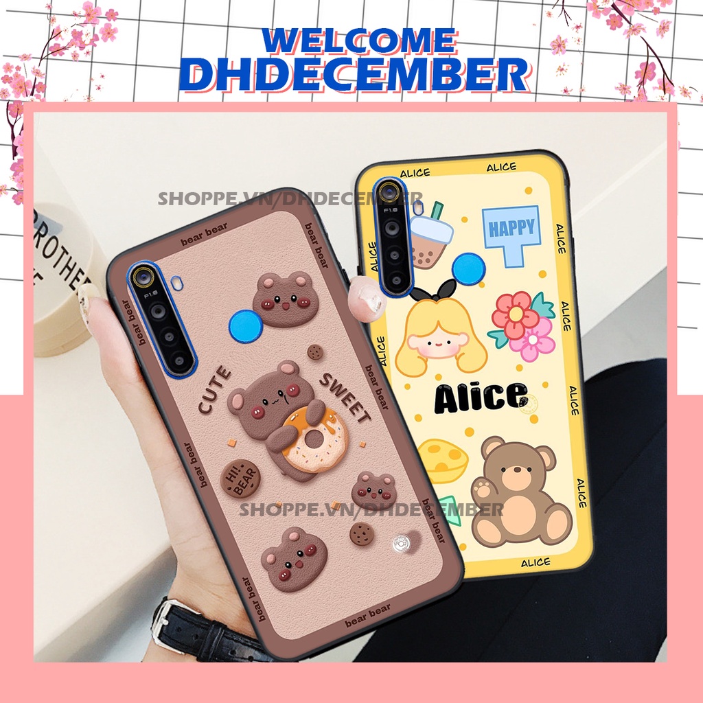 Ốp lưng Realme 5/ 5 PRO / C3 / 6i in hình 3D GẤU HỒNG-GẤU BEER -CỰC XINH-RẺ