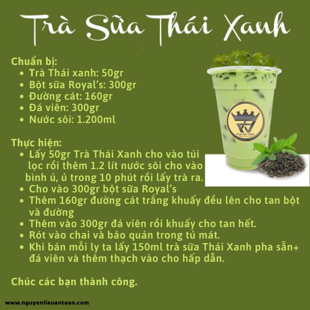 Set Nguyên Liệu Trà Sữa Thái Xanh CHATARMUA Chuẩn Nội Địa Thái Lan thơm ngon đậm vị