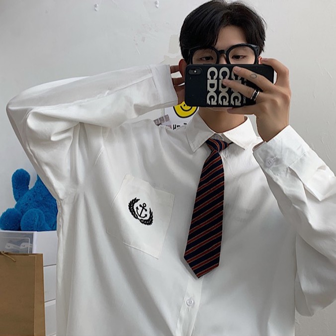 Áo sơ mi tay dài dáng rộng thời trang unisex simple bigsize thời trang phong cách Hàn Quốc