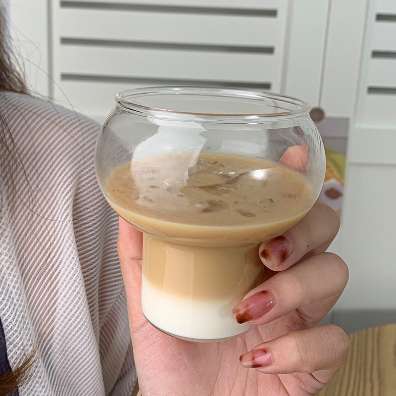 Ly Thủy Tinh Uống Cocktail / Sữa Chua / Cà Phê Trong Suốt Sáng Tạo 300ml