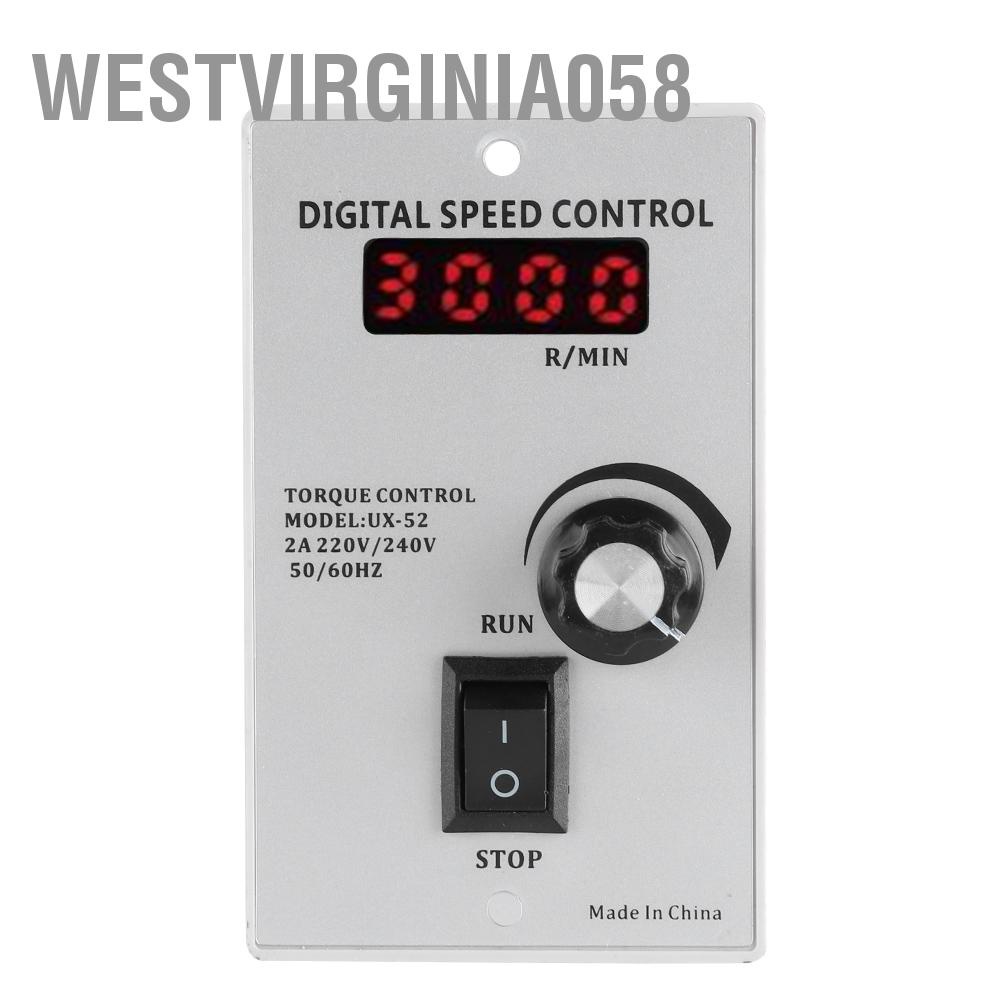 Westvirginia058 AC 220V 50Hz 15-400W Bộ điều khiển tốc độ động cơ vô cấp có thể chỉnh kỹ thuật số 0-1450 vòng / phút