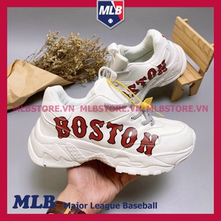 Giày MLB Boston Nam Nữ, Giày Boston Nữ Sneaker Da Bò Cao Cấp Đế Tăng Chiều Cao 4cm