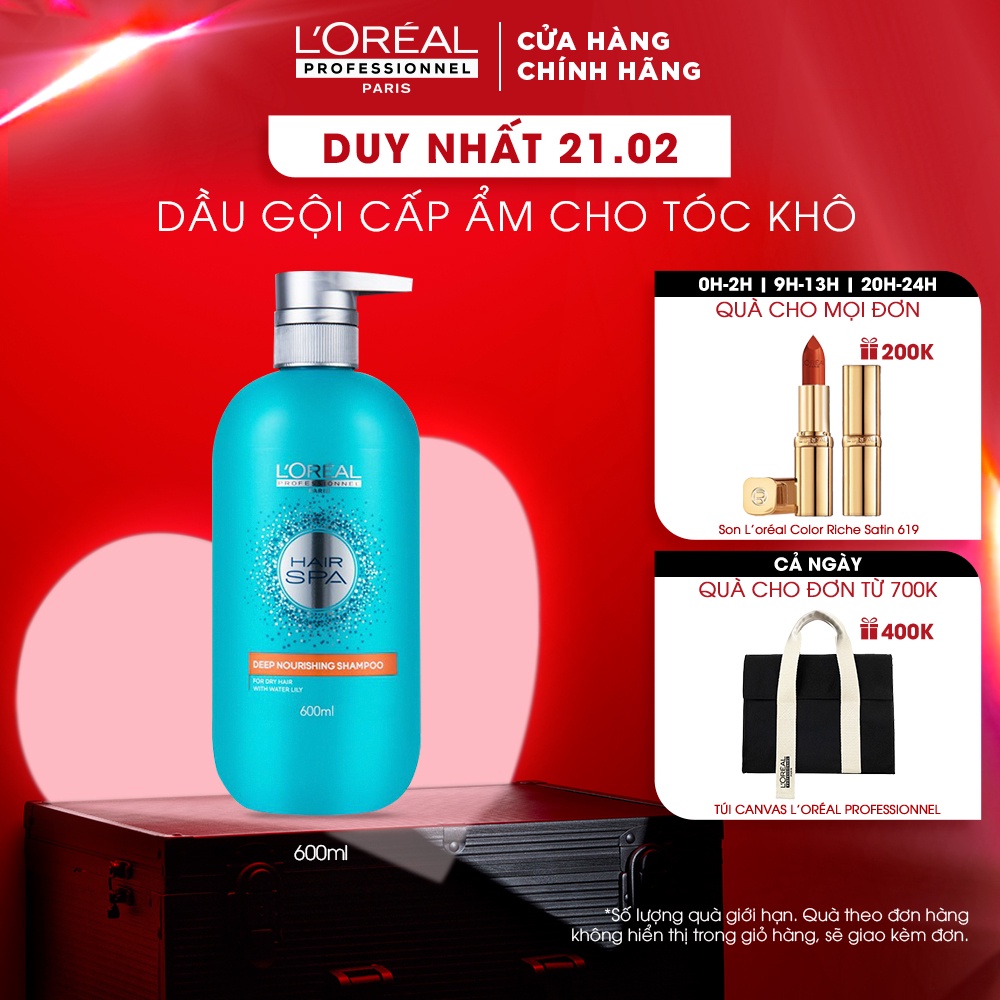 Dầu gội LOreal Professionnel chăm sóc cấp ẩm cho tóc khô Hair Spa 600ml