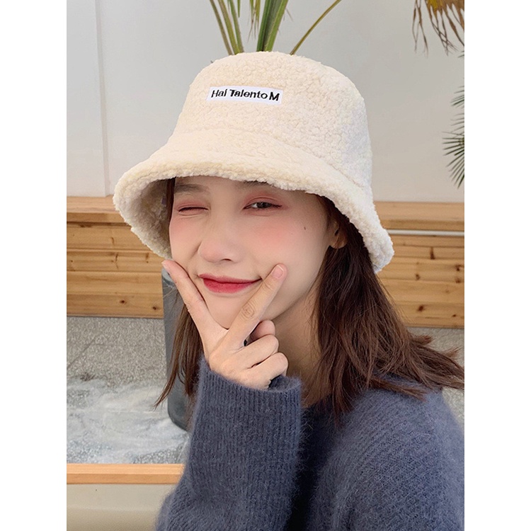 Nón Bucket Nữ Vành Tròn 1 Lớp Lông Cừu Thời Trang, Mũ Tai Bèo Len Hai TalentoM BL135