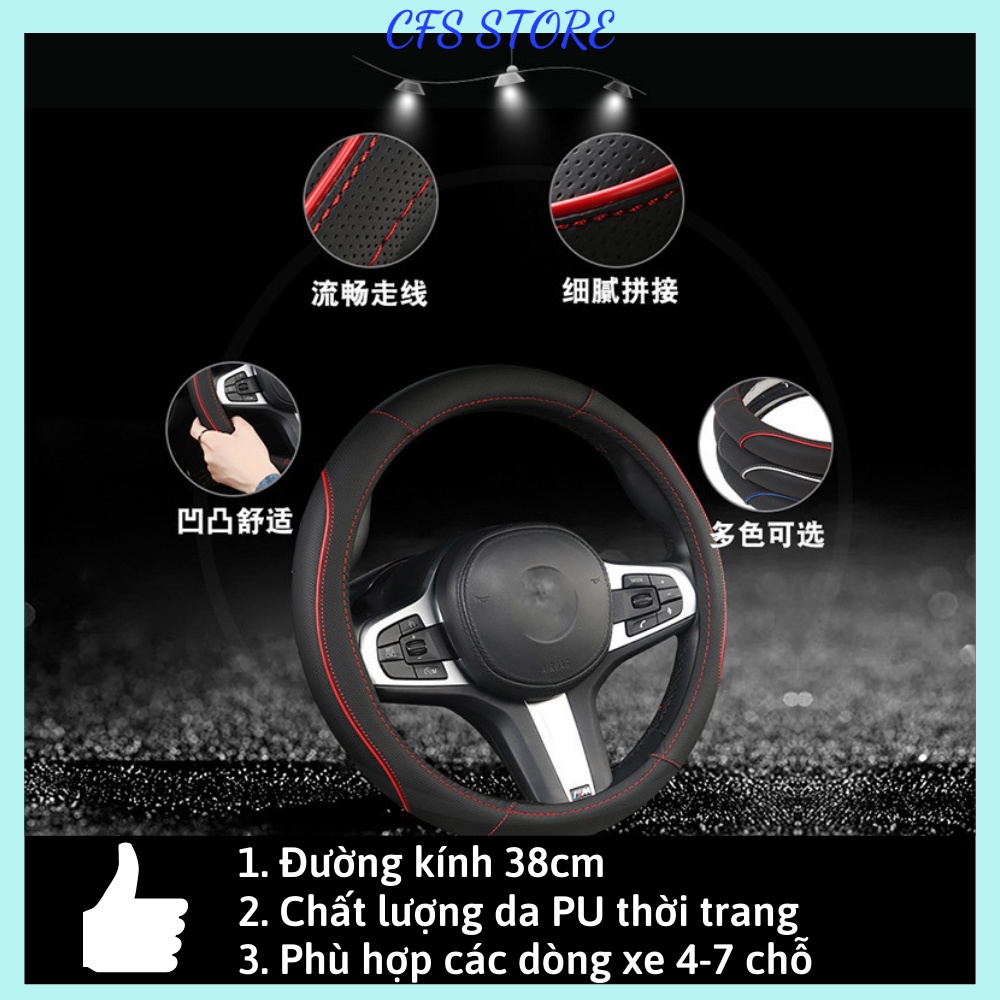 Bọc vô lăng ô tô 4 đến 7 chỗ, da PU mềm mại, chắc tay lái