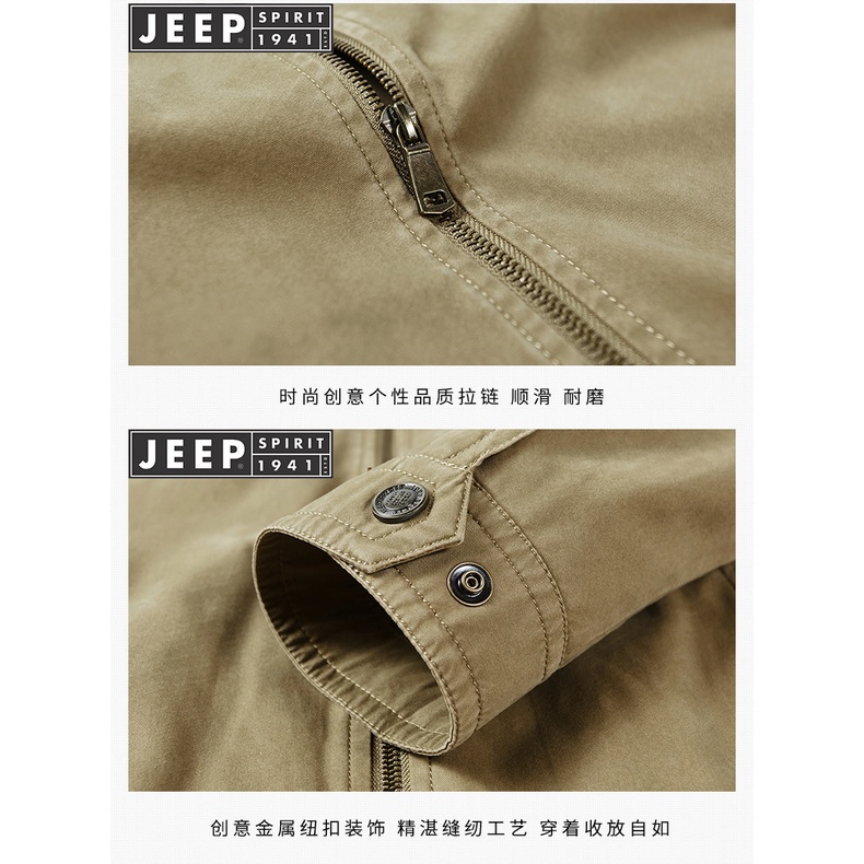 JEEP SPIRIT 1941 ESTD Thu Đông Áo khoác nam Áo khoác quân đội Áo khoác nam rộng thùng thình bông Windproof Jacket Cộng với kích thước 6XL