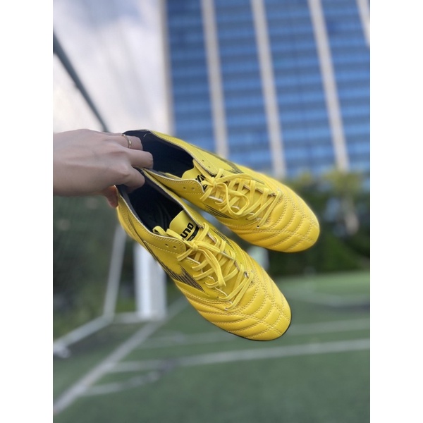 Giày đá bóng chuyên sân cỏ nhân tạo đinh tf mizuno Neo 3 màu vàng 2022 2023