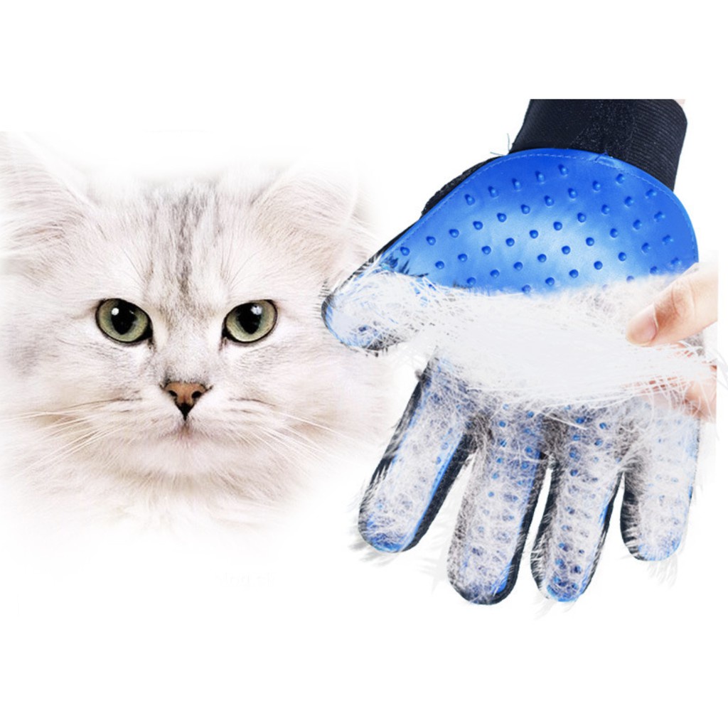 Găng tay chải lông rụng cho chó mèo