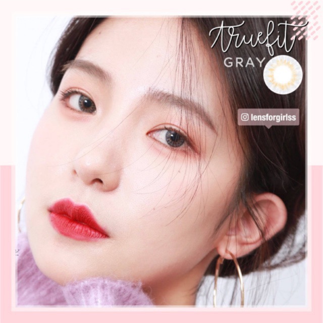 &lt;MẪU CLEAR&gt; Kính áp tròng TRUE FIT GRAY của Lensme (HSD: 3-6 tháng)