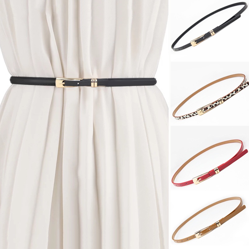 Thắt Lưng Da PU Màu Vàng Họa Tiết Da Báo Thời Trang Cho Nữ