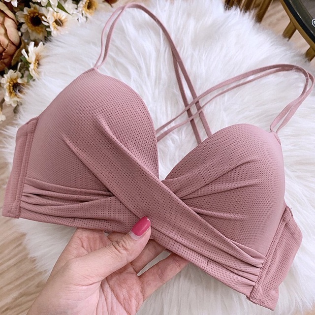 Bộ Đồ Lót Đúc Su Thông Hơi Không Gọng Chéo Ngực Dây Tạo Kiểu 806