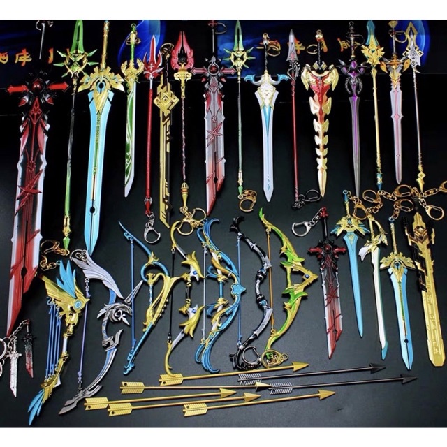 Mô hình game Genshin Impact Đấu La Đại Lục nhiều mẫu chọn lựa Dài 22cm mô hình trưng bày trang trí