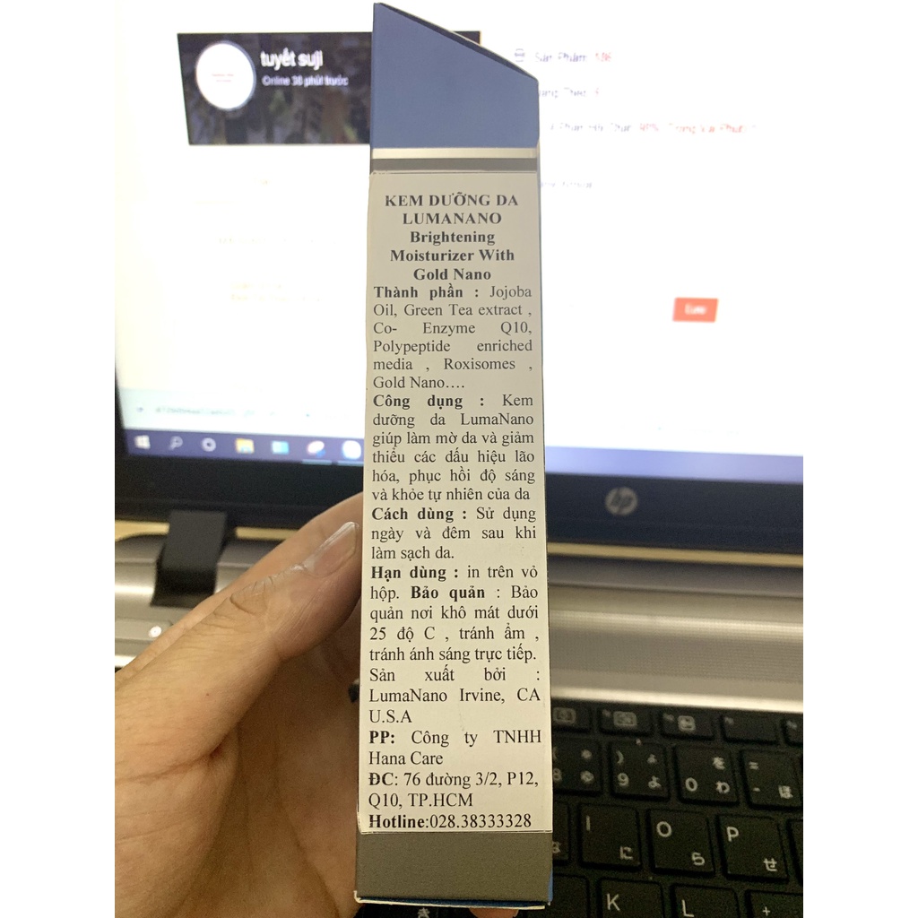 Kem dưỡng da Luma Nano Brightening Moisturizer With Gold Nano 50ml