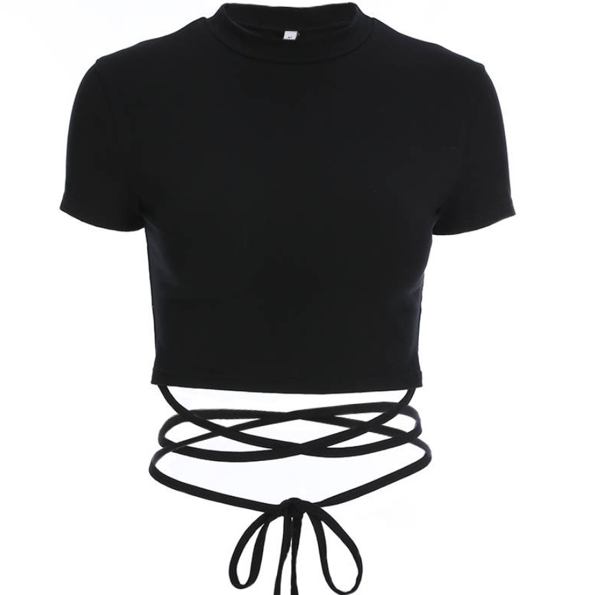 Áo croptop nữ cổ tròn phong cách quyến rũ