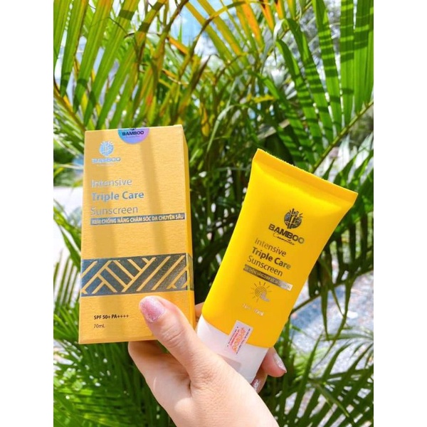 Combo kem face, serum, kem chống nắng Bamboo